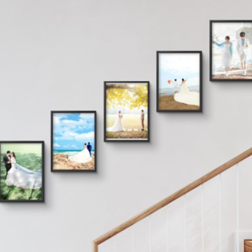 Large Black and White Matted Wall Frames