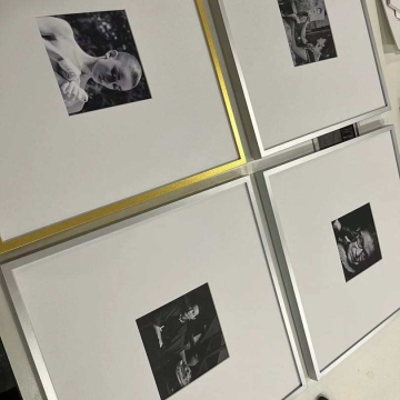 Square Easy to Hang Photo Tile Travel Photo Wall Frames with 10x10in Opening Passe-partout and PS Sheet