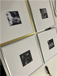 Square Easy to Hang Photo Tile Travel Photo Wall Frames with 10x10in Opening Passe-partout and PS Sheet