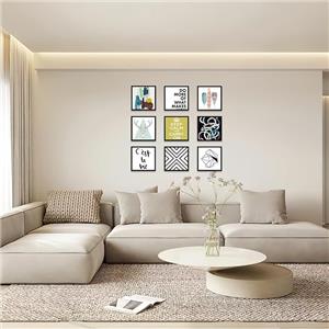 9pcs Pack Picture Frame Set Easy to Mount Lightweight Picture Frame with Passe-partout and Plexiglass