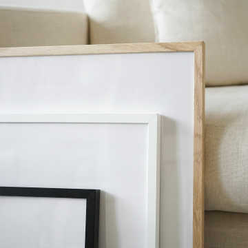 50x70cm Poster Frame with Magnetic Sticker Streamline Collection Black White Light Wood Thin Border Picture Frame