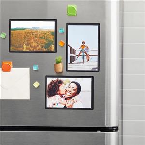 8x12inch Black White Light Wood Picture Photo Frame with Magnetic Sticker No Nail No Damage to Wall