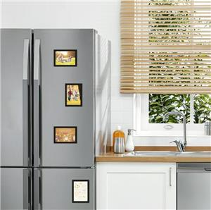 4x4inch Magnetic Photo Pocket Picture Frame No-Damage Adhesive to Wall Fridge Locker