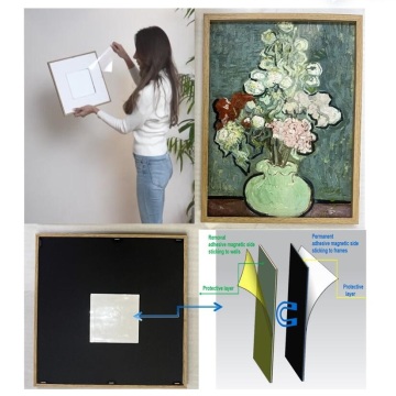 Reusable Magnetic Sticker with Adhesive Backing,100x100mm Magnets and Stickers for Crafts and Home Decor