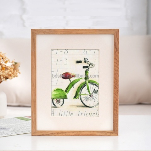 قاب عکس بلوط طبیعی 11x14 اینچی شامل آویز عمودی و افقی است