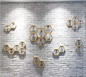 Set Bingkai Foto Heksagon Modern untuk Pajangan Seni Dinding