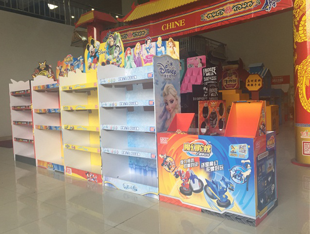 custom logo paper display shelves for toys