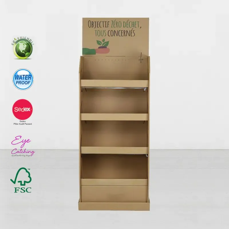 Giá trưng bày sàn bằng bìa cứng dạng sóng POP Up để đựng kem đánh răng