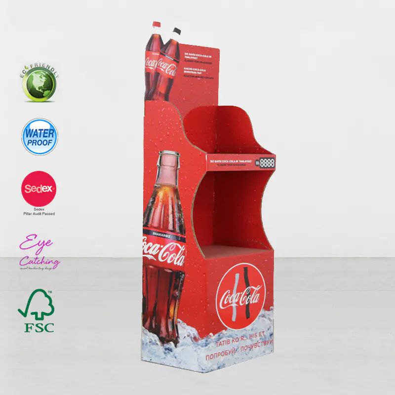 Printed Point Of Purchase Cardboard Display Stand For Beverage