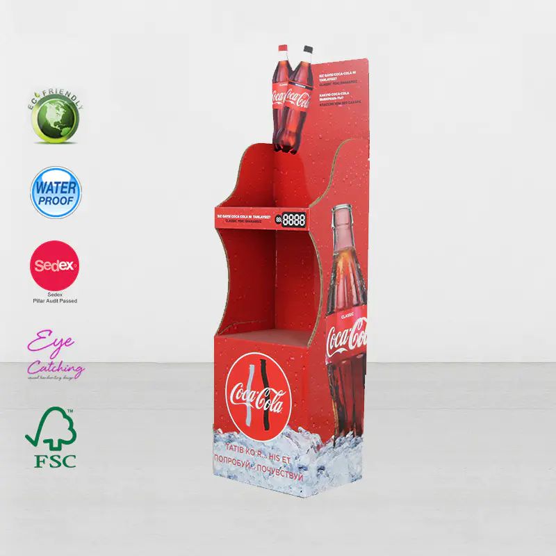 Printed Point Of Purchase Cardboard Display Stand For Beverage