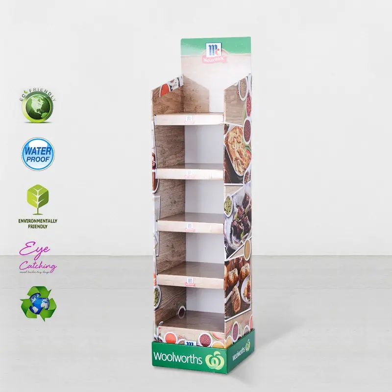 5-lags trykt pap Retail Display Stand Tower Rack
