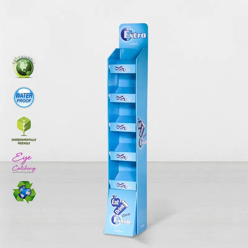 Cardboard Point Of Sale Merchandising Floor Dispaly Stand For Shop