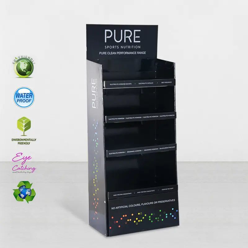 Cardboard Advertising Retail Display Risers Stands For Retail