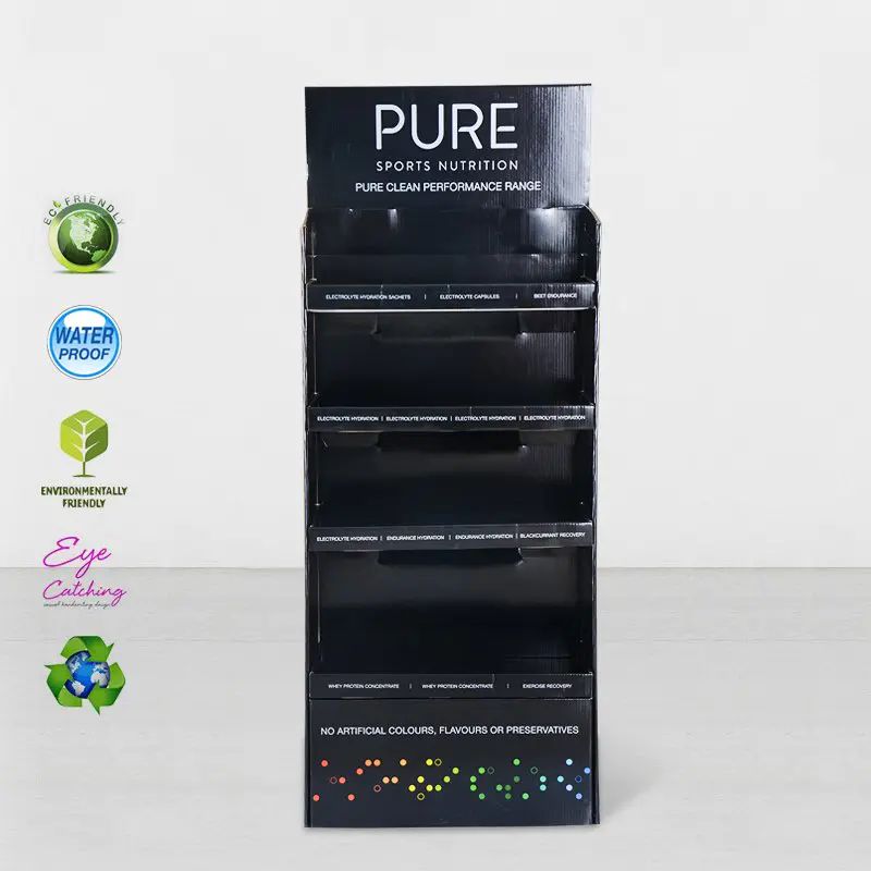 Cardboard Advertising Retail Display Risers Stands For Retail