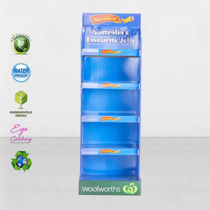 4 szintes karton reklámbemutató állvány játékautókhoz a szupermarketben