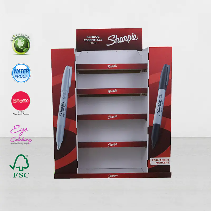 Supermarked Bølgepapp Pall Display Stand Promotion Skrivesaker