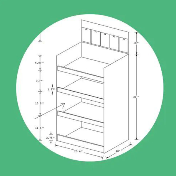 counter display stand with hooks