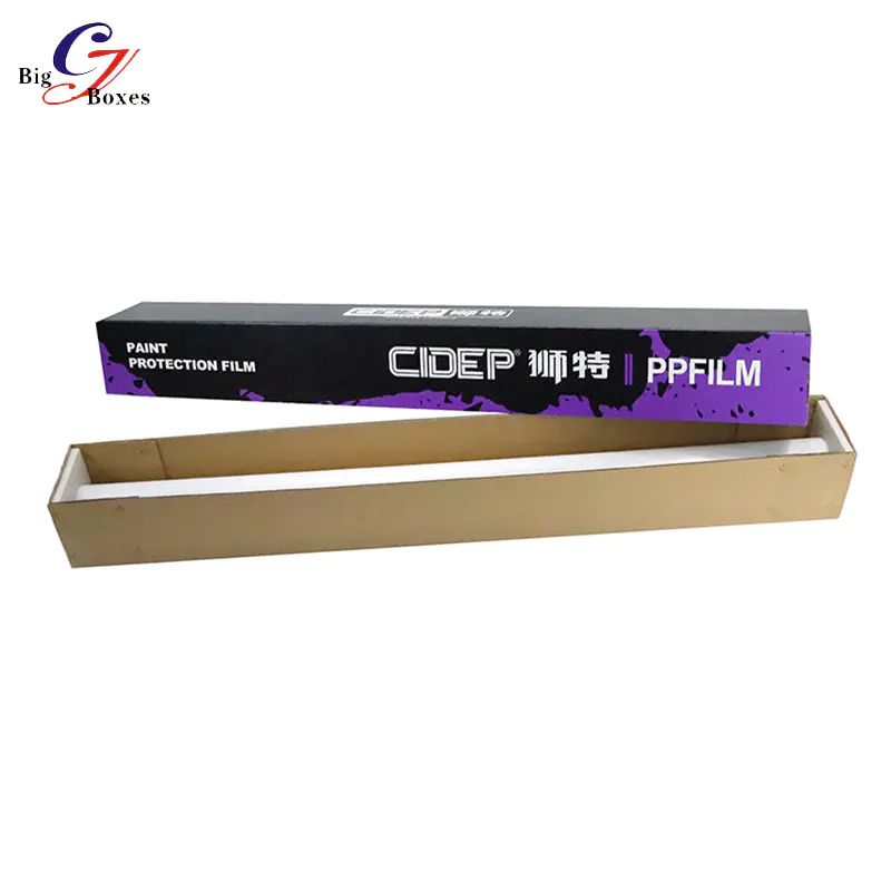 Logo Printed Long Cardboard Packaging Boxes For PPF Tint Window Film