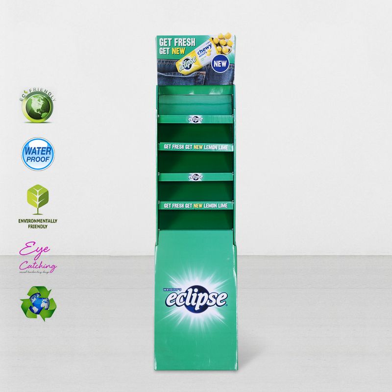 Printing Cardboard Merchandise Shelf Stands Display Pedestals