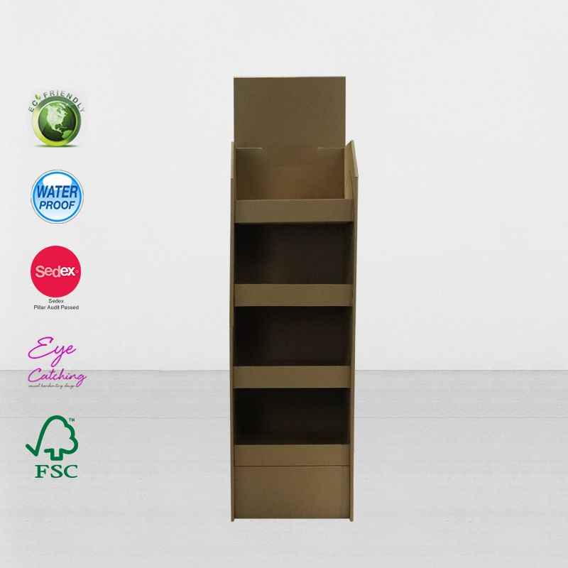 Corrugated Cardboard Pos Floor Display Stands For Products