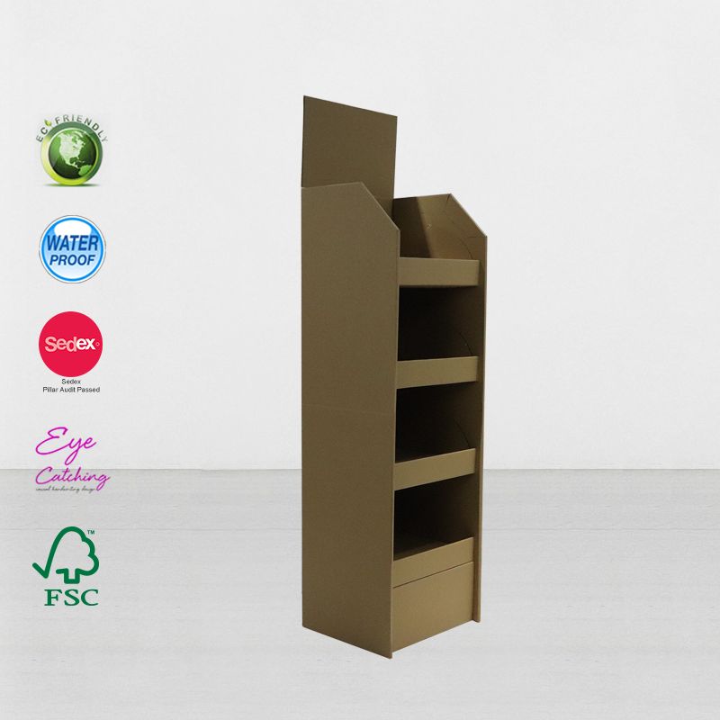 Corrugated Cardboard Pos Floor Display Stands For Products
