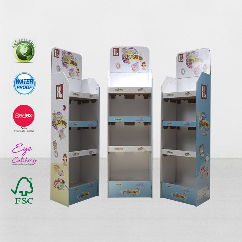 4 Etagers Pap Stand Up Produkt Display Stand til Snack