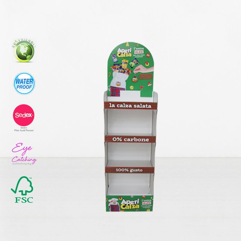 Supermarket Cardboard Merchandise Floor Display Stands For Chocolate