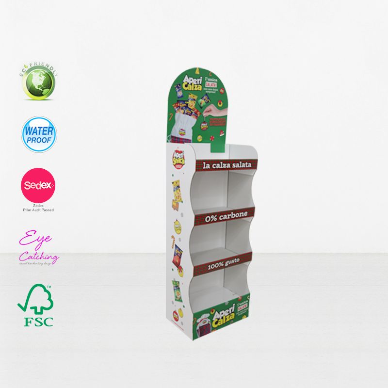 Supermarked Kartong Vare Gulv Display Stands For Sjokolade