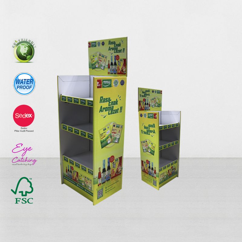 Gondel-Supermarkt-Pappständer-Vorlage, Pop-up-Display-Regal für Getränke