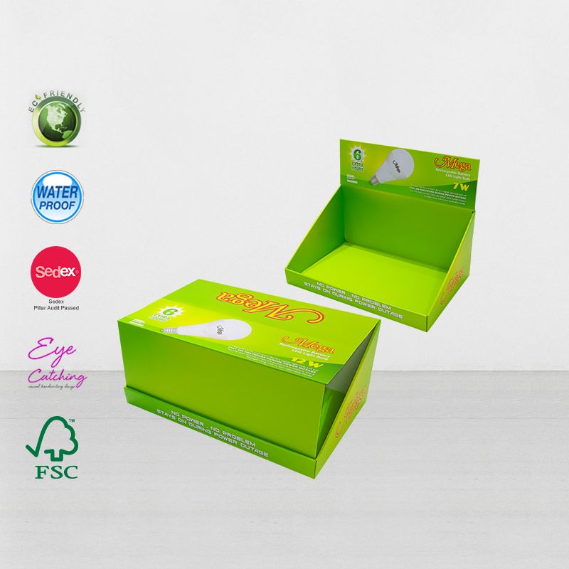 Custom Printed Cardboard Retail Counter Display Boxes For Grocery