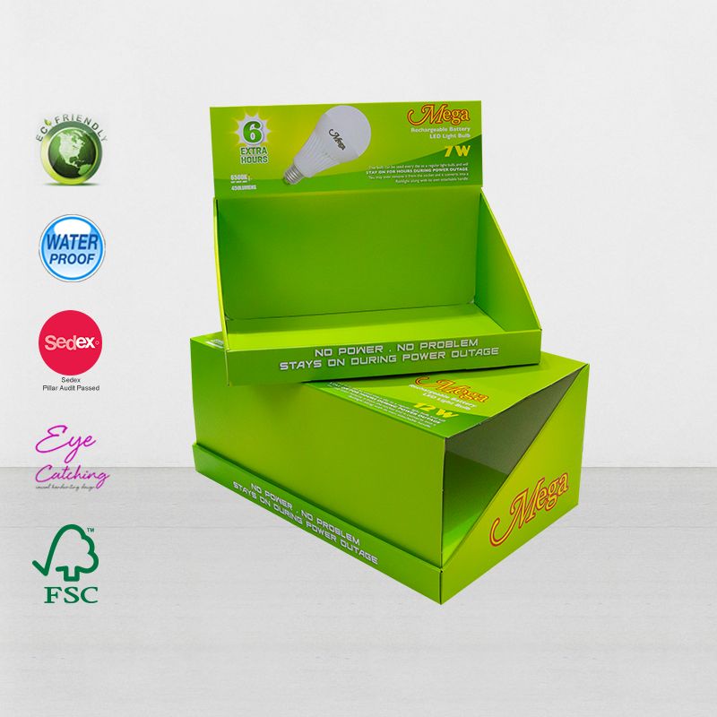 Custom Printed Cardboard Retail Counter Display Boxes For Grocery