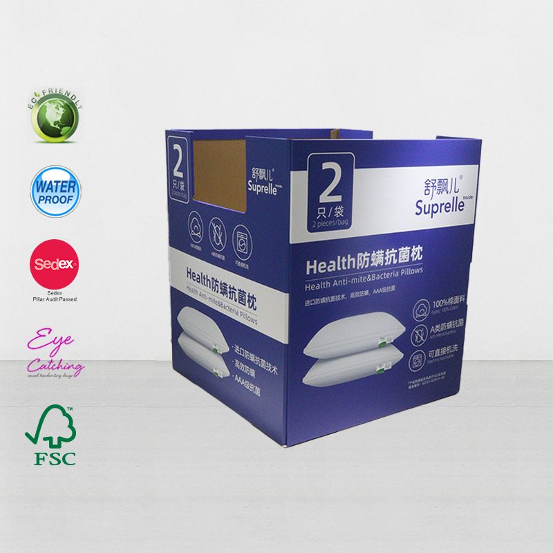 Supermarket Pallet Store Display Large Carton Dump Bin For Pillow