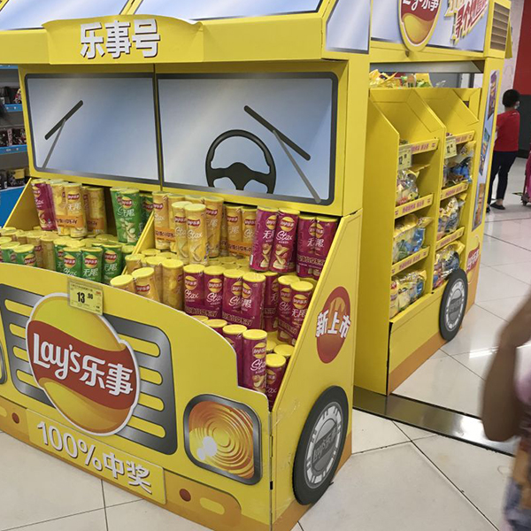 cardboard display stand for snack