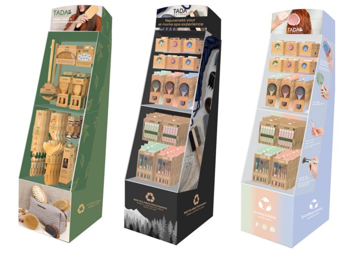 cardboard display with hooks