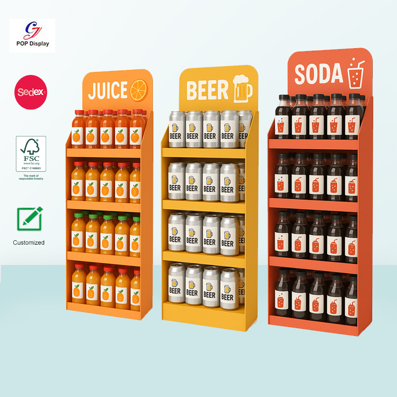 Beverage Display Solutions: Cardboard display Racks in Juice, Wine & Drinking Products