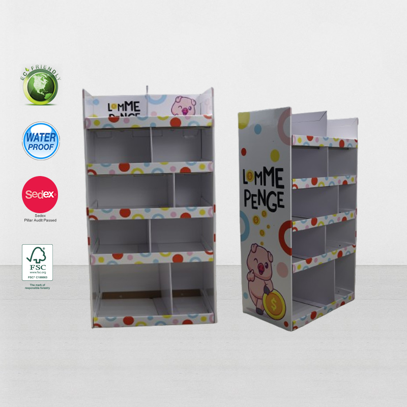 5 Tier Corrugated Cardboard Retail Display Stand for Kids Clothing