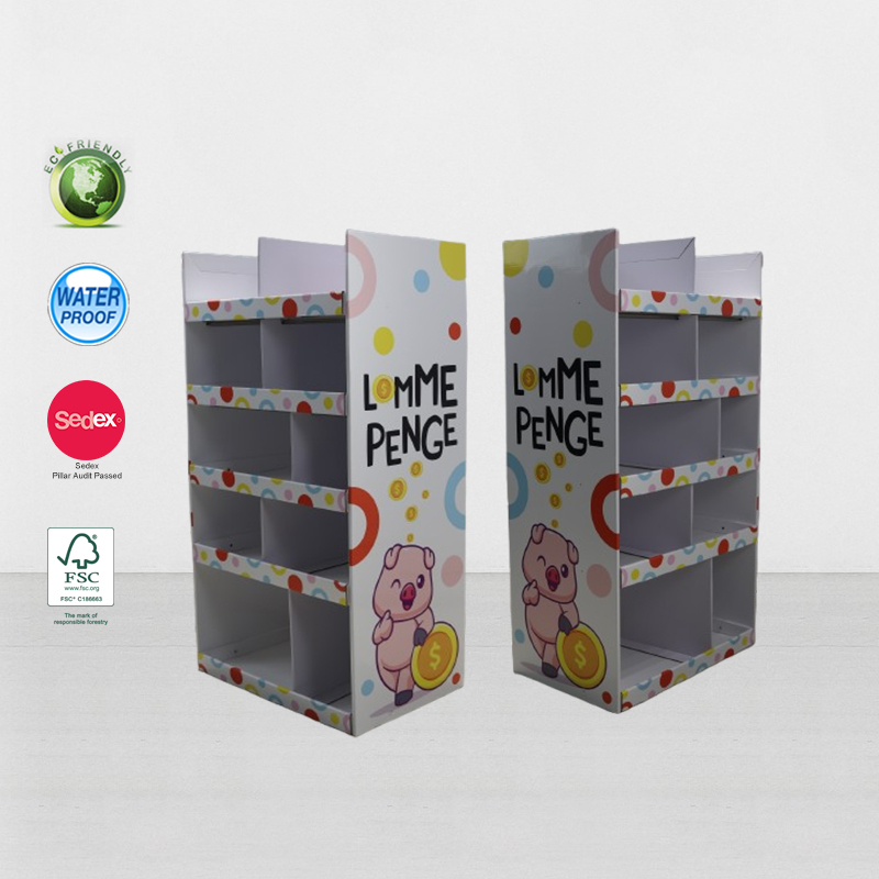 5 Tier Corrugated Cardboard Retail Display Stand for Kids Clothing
