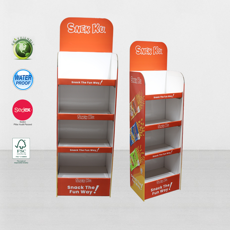 Cardboard Food Display Stand for Snack Promotions and Retail