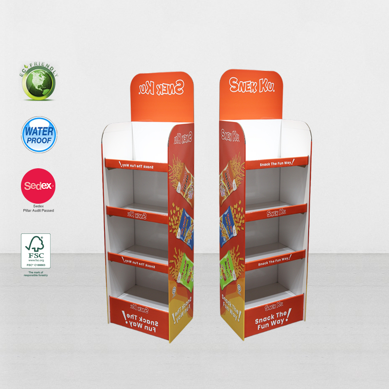 Cardboard Food Display Stand for Snack Promotions and Retail