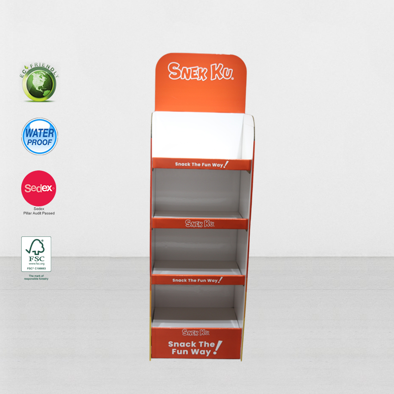 Cardboard Food Display Stand for Snack Promotions and Retail