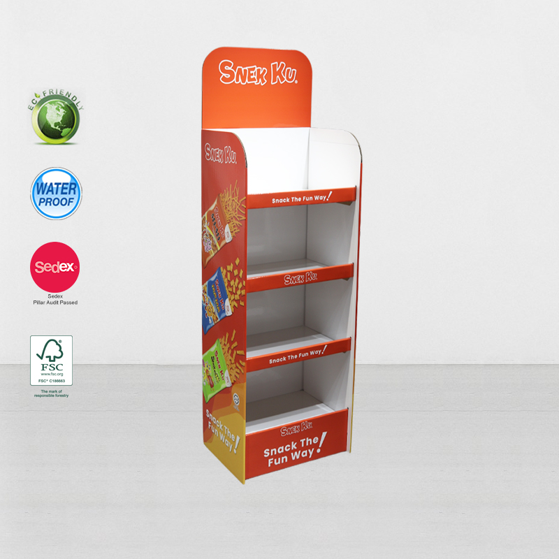 Cardboard Food Display Stand for Snack Promotions and Retail
