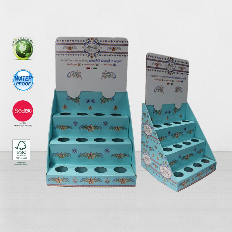Cardboard Counter Top Display Stands For Lipstick PDQ Counter