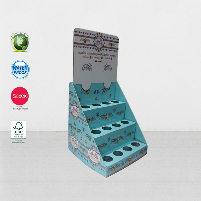 Cardboard Counter Top Display Stands For Lipstick PDQ Counter