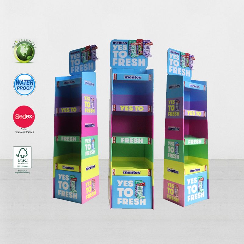 4 Shelves Cardboard Display Template Stand Rack For Beer
