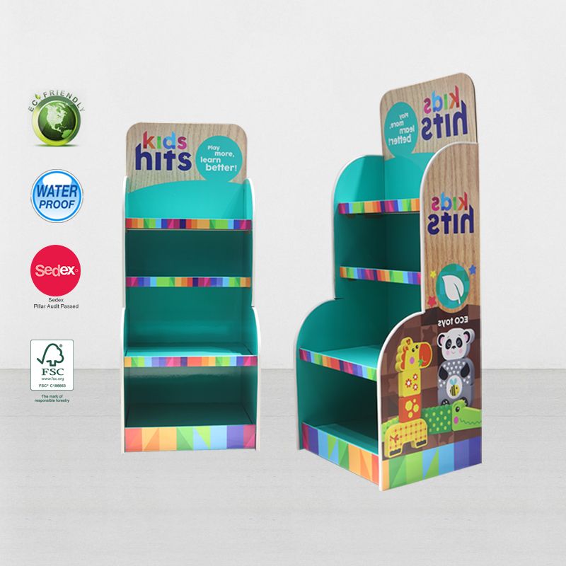 Stair Step POSM Cardboard Retail Display Stands For Toy