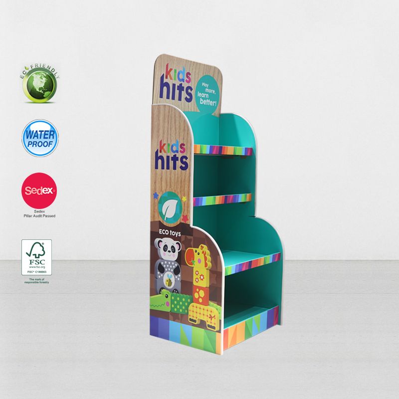 Stair Step POSM Cardboard Retail Display Stands For Toy