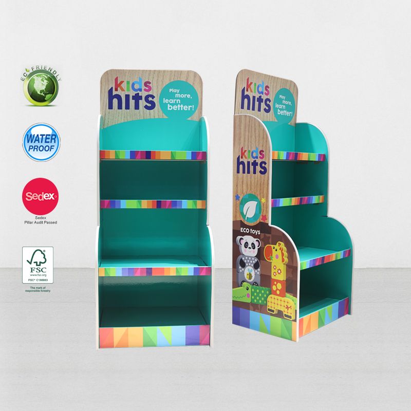Stair Step POSM Cardboard Retail Display Stands For Toy