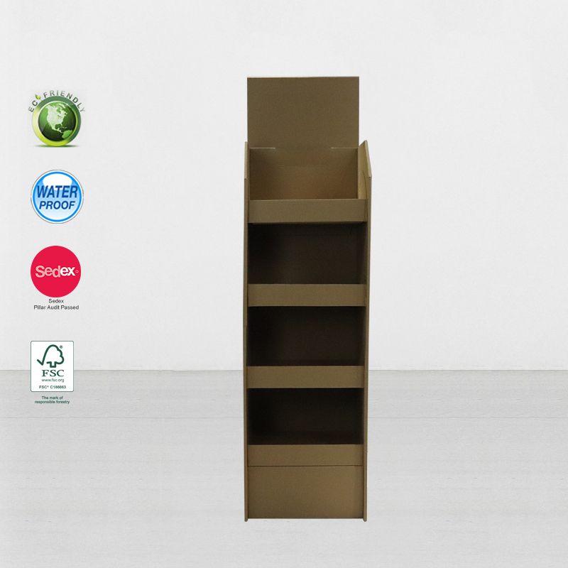 Corrugated Cardboard Pos Floor Display Stands For Products