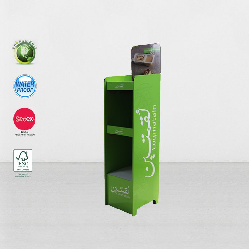 3 Tier Promotion Cardboard Floor Display For Candy At Supermarket