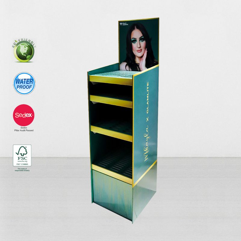 Cardboard Point Of Sale Display Stand For Make Up Cosmetic